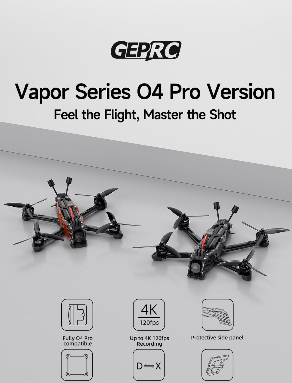 GEPRC Vapor-X5 HD O4 Pro ELRS 2.4G FPV Drone with GPS Freestyle Quadcopter