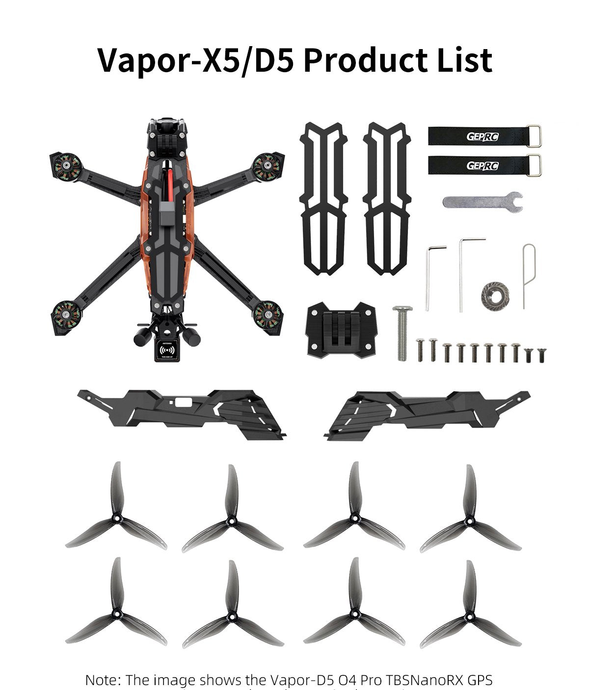 GEPRC Vapor-X5 HD O4 Pro ELRS 2.4G FPV Drone with GPS Freestyle Quadcopter