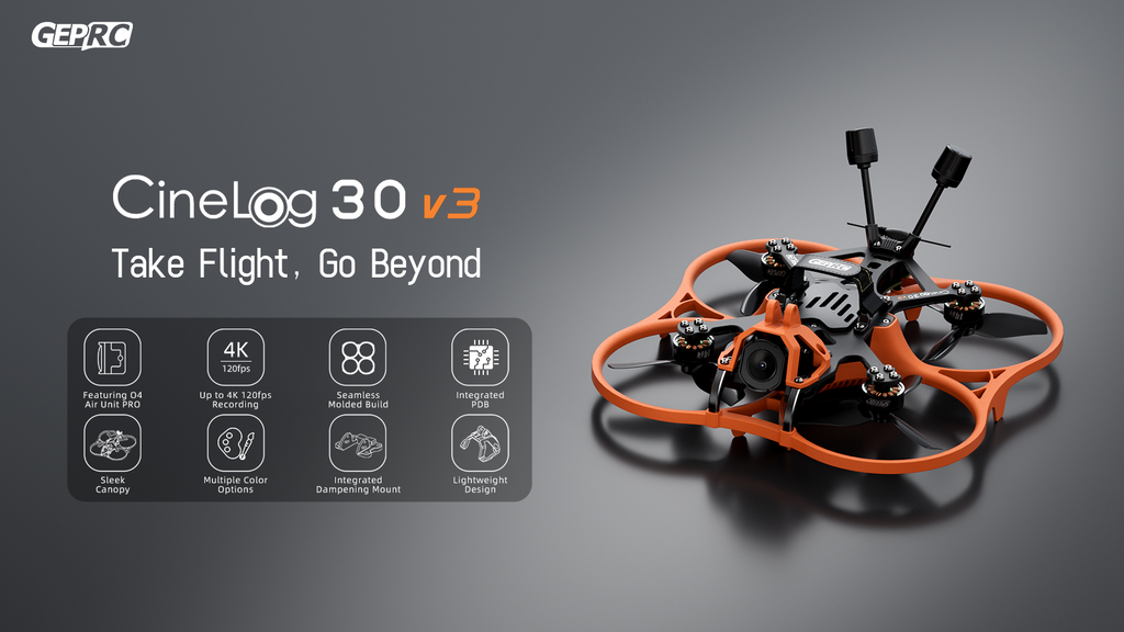 GEPRC Cinelog30 V3 O4 Pro 2.4G ELRS – Cinematic FPV Drone
