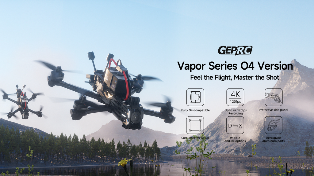GEPRC Vapor-X5 HD O4 Pro ELRS 2.4G FPV Drone with GPS Freestyle Quadcopter
