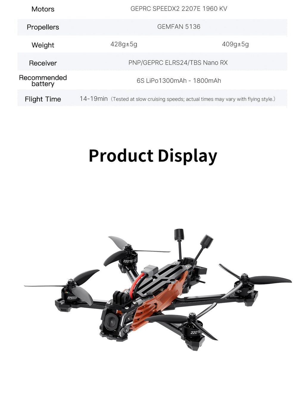 GEPRC Vapor-X5 HD O4 Pro ELRS 2.4G FPV Drone with GPS Freestyle Quadcopter