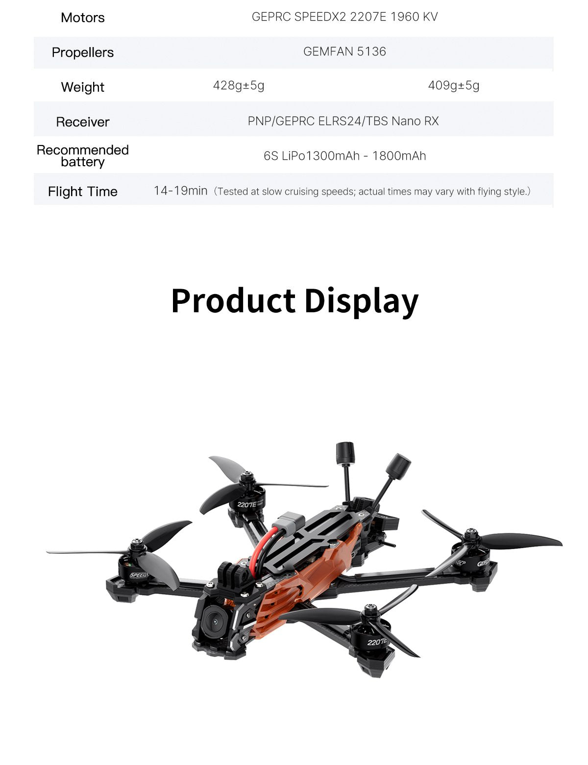 GEPRC Vapor-X5 HD O4 Pro ELRS 2.4G FPV Drone with GPS Freestyle Quadcopter