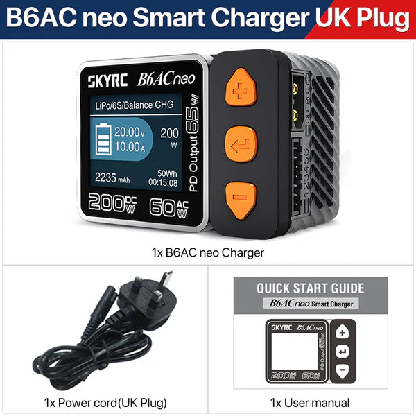 SkyRC B6AC Neo Smart Battery Charger AC/DC 200W 1–6S LiPo Charger