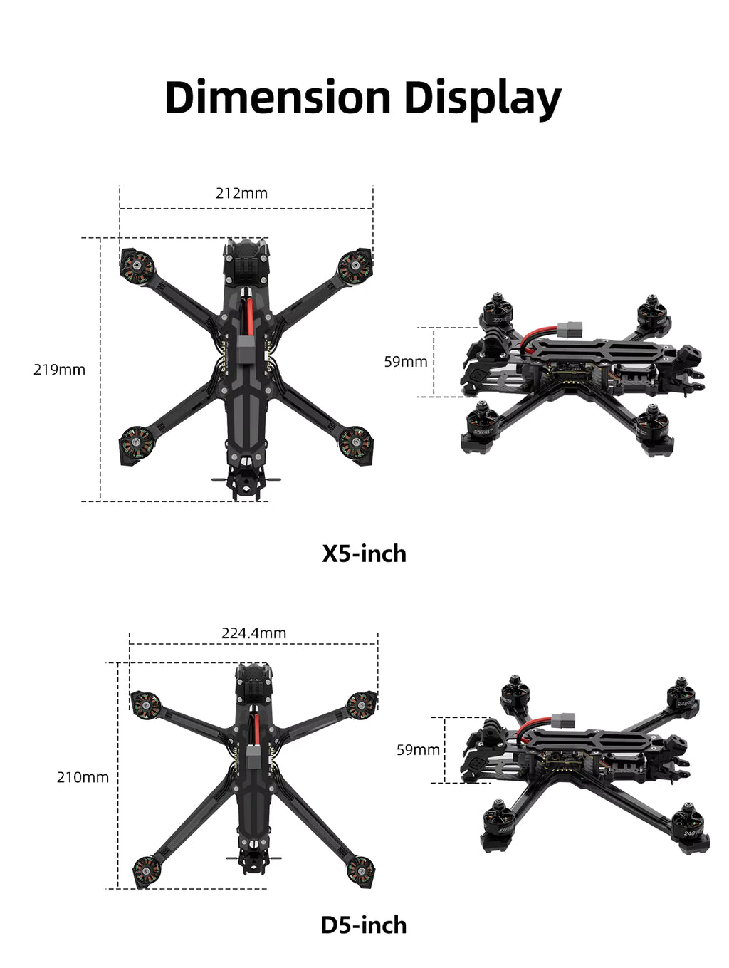 GEPRC Vapor-X5 WTFPV ELRS 2.4G FPV Drone with GPS Freestyle Quadcopter