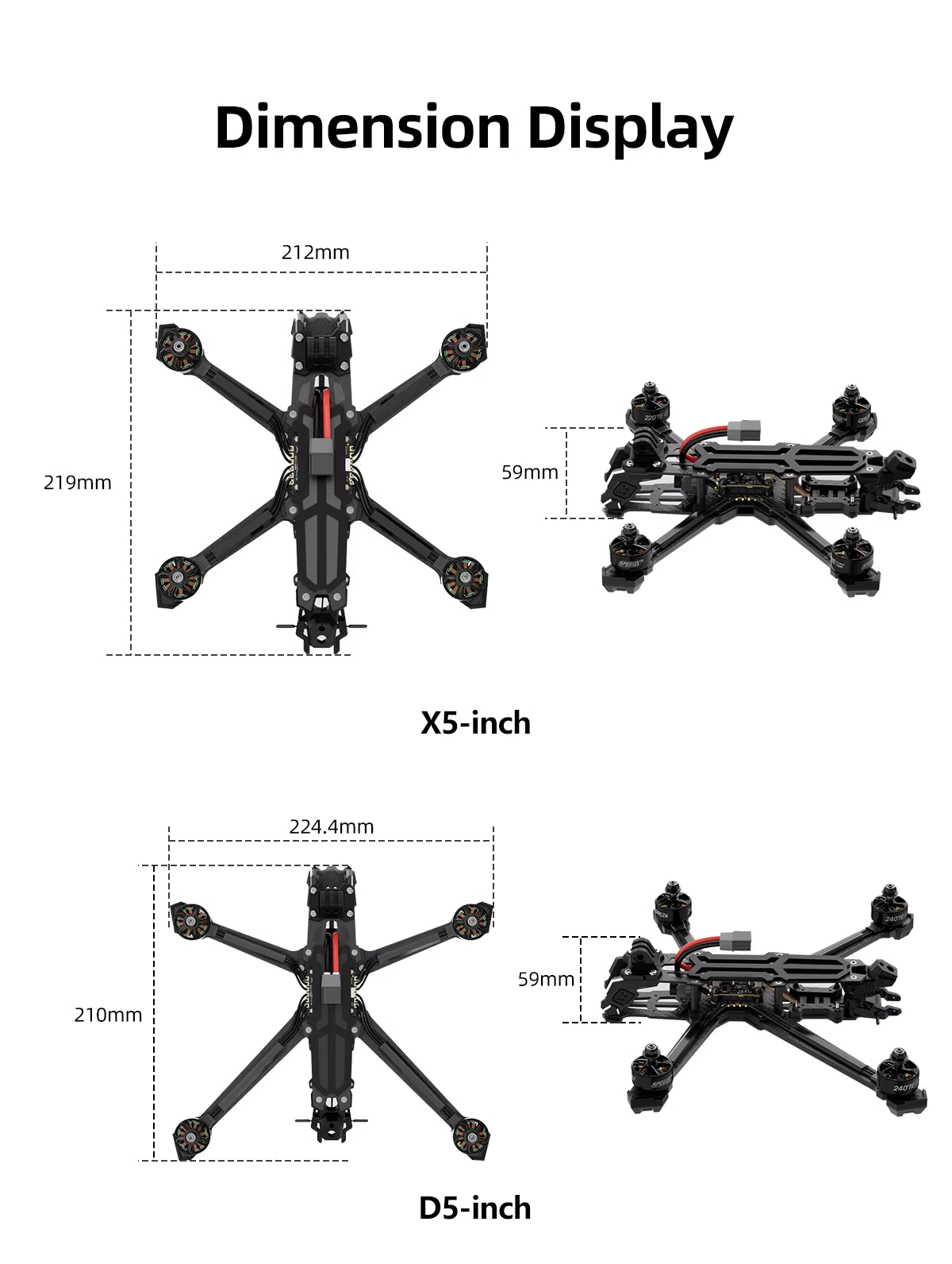 GEPRC Vapor-X5 WTFPV ELRS 2.4G FPV Drone with GPS Freestyle Quadcopter
